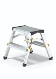 DRABEST SCALETTE SERIE PRO 2x2 Step Scala Bifacciale in Alluminio per Uso Domestico 150kg – Scaletta in Alluminio – Scale Multiuso – Scaletta Pieghevole – 39x41x20cm