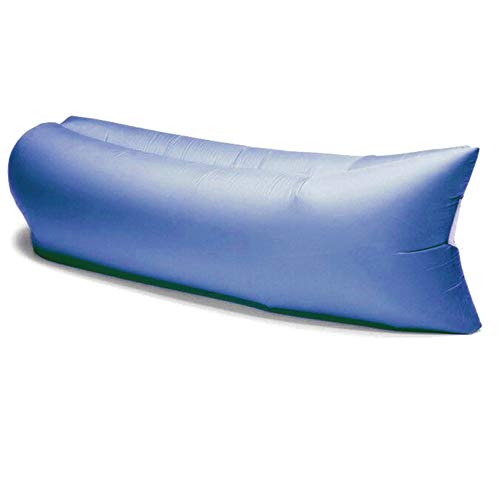 Sofá hinchable de aire Comfort Bag con bolsa de transporte, cama hinchable azul de nailon ripstop med. 200 x 80 x 60 cm aproximadamente,colchón hinchable de aire para playa,piscina,vacaciones,camping