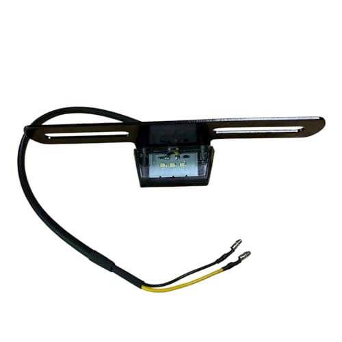 Feu arrière moto LED universel avec support de plaque d'immatriculation noir