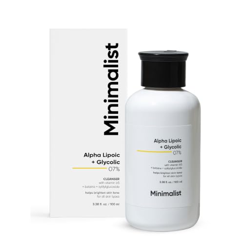 Minimalist Face Wash for Brightening | Alpha Lipoic + Glycolic Acid 7% Cleanser for Exfoliation...