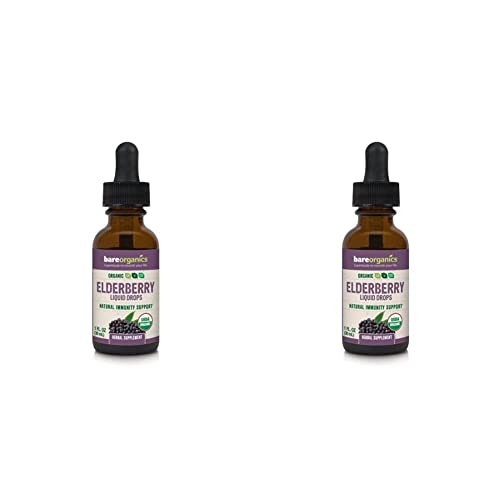 Bareorganics Elderberry Liquid Drops, Herbal Supplement, 1 Ounce (Pack Of 2) #TOP8