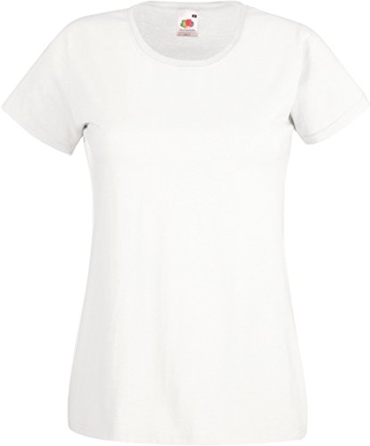 Fruit of the loom Damen Valueweight T Lady-Fit T-Shirt, Weiß (White 000),...