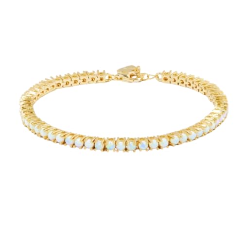 IVANKA 3mm Opal Tennis Bracelet, Fire Opal Bracelet, October Birthstone, Dainty Opal Bracelet, Opal Bracelet Bridal Bracelet For Women