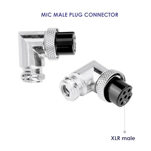 Image of MX 3 Pin XLR Microphone pin Pure Copper Nickel Plated for High Conductivity microphone (6-pin Male Connector Right-Angle, Pack of 2, Male Connector)