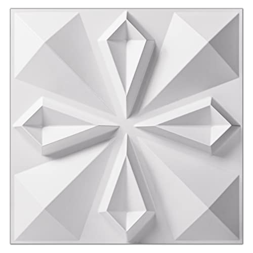 Panneaux muraux 3D PVC blanc texturé Art3dwallpanels pour déco salon - 2