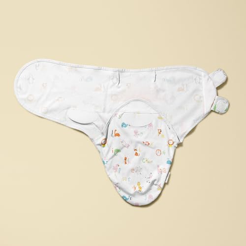 Image of haus & kinder EasyWrap Swaddle Wrap for New Born Baby | Adjustable Cotton Baby Blanket | Ultra Soft Breathable Baby Sleep Wrap for Infants 0-3 Months - Alphabet Print