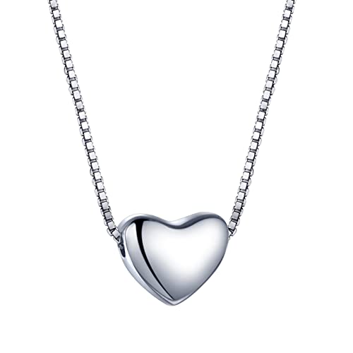 Collier en argent anti allergie coeur pour femme qui évite les irritations