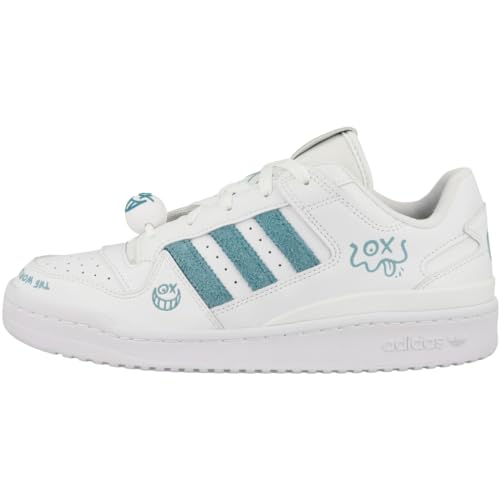 Image of adidas Originals Men Leather Forum Low CL Basketball Shoes, FTWWHT /FTWWHT /FTWWHT, UK-5.5