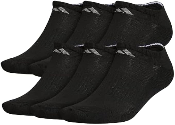 adidas Men's Athletic Cushioned No Show Socks with Arch Compression for a Secure Fit (6-Pair)