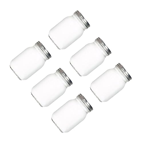 HOLIDYOYO 6 Piezas Jarra de té de botella de vidrio frascos especiarias spice jars Contenedores botes de dulces con tapa Boda y latas de almacenamiento de vidrio botella de almacenamiento