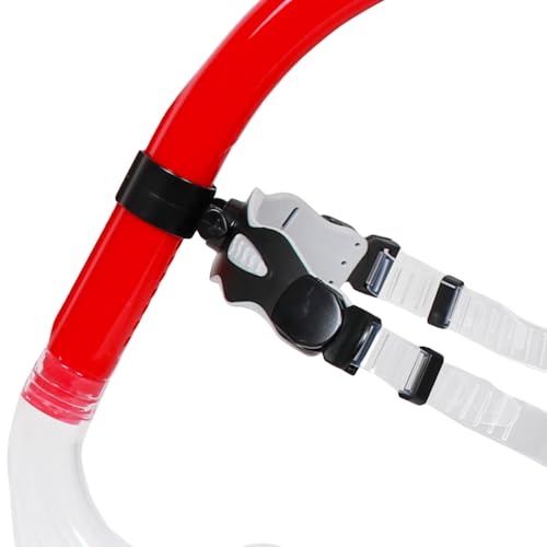 Image of AIRAVAT Front Snorkel Tuna, Dive Mask Easy-Breath Free Diving Snorkel for Snorkeling Scuba Diving Freediving Swimming, with Top Dry Valve (Red)