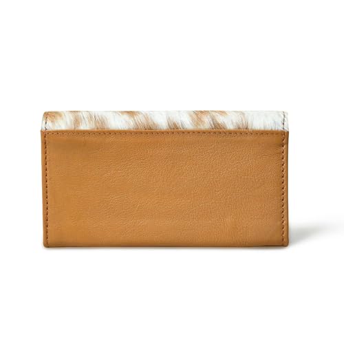 Cowhide Leather Wallet for Women – Handcrafted Tooled Sunflower Western Clutch – Hair-On Hide Purse with Snap Closure – Gift for Western Fashion Lovers3