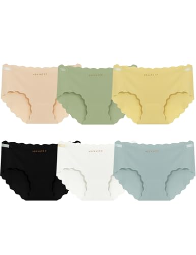 Kiench Teen Girls Seamless Underwear Bikini No Show Panties Pack of 6