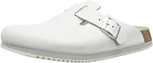 Birkenstock clogs Boston in size 47.0 W EU made of Leather in White with a regular insole