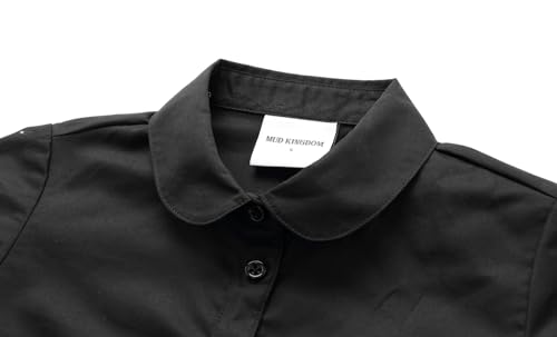 Mud Kingdom Girls Dress Shirts School Uniform with Peter Pan Collar Poplin Long Sleeve3