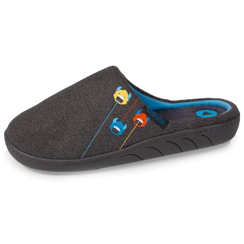 Isotoner Pantofole Pantofole da ragazzo leggere e comode, facili da indossare, grigio, 39 EU