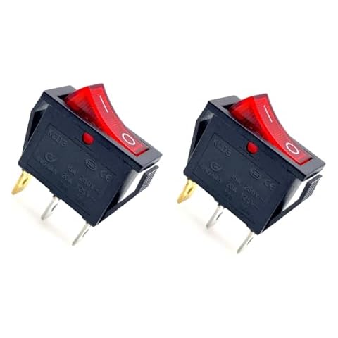 JZK 2x Red LED Rocker Switch 15A Cover