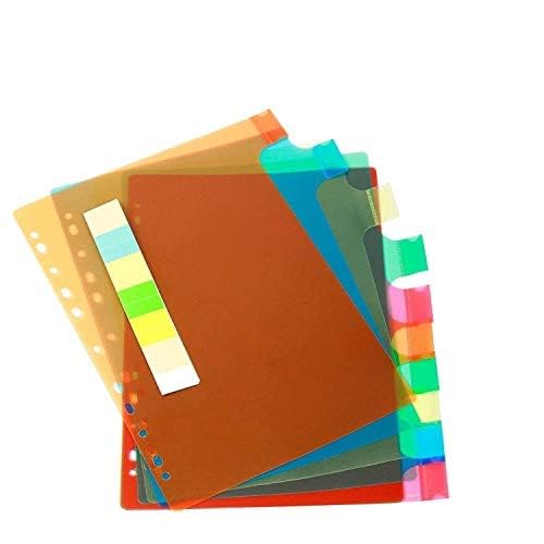 DishanKart File Separator & Index Divider, 11 Hole Punched, A4 Size, Set of 10 - Multicolor Tabs for Office, School, Home