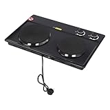 Infrarot-Doppelkochplatte 2500W Energiesparende Herdplatte mit 6 Temperatureinstellung 100-250℃...