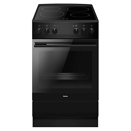 Amica SHC 11509 SM Standherd/Glaskeramikkochfeld und Elektro-Backofen / 50cm / Schwarz-matt/freistehend/mit Eco-Funktion, Ober-/Unterhitze uvm.