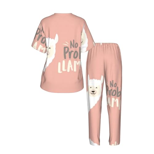 Ensemble de détente manches courtes lama, pyjama fluide ultra confortable - 5