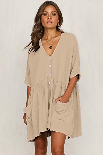 Women’s Swimsuit Cover Up, Sun Protective Beach Summer Dress, Bathing Suit Bikini Coverups For Women (Apricot, X-Large) #TOP4
