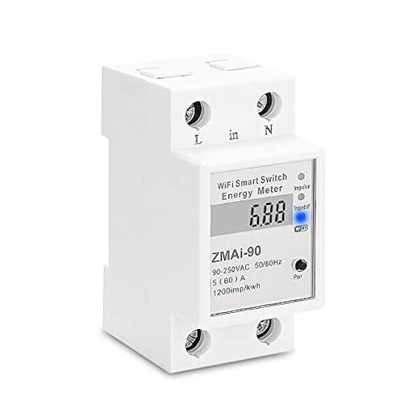 Yagusmart Tuya WiFi smart energimätarskärm, digital elförbrukning kWh din skena smart energimätare WiFi effektmätare wattskärm, fjärrkontroll