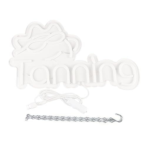 Image of Tanning Neon Signs for Wall Decor Neon Lights for Bedroom Led Business Signs Suitable for Tanning Shop Christmas Birthday Party Unique for Lover, 5V Power Adapter, 16 * 10 Inch(Warm White)