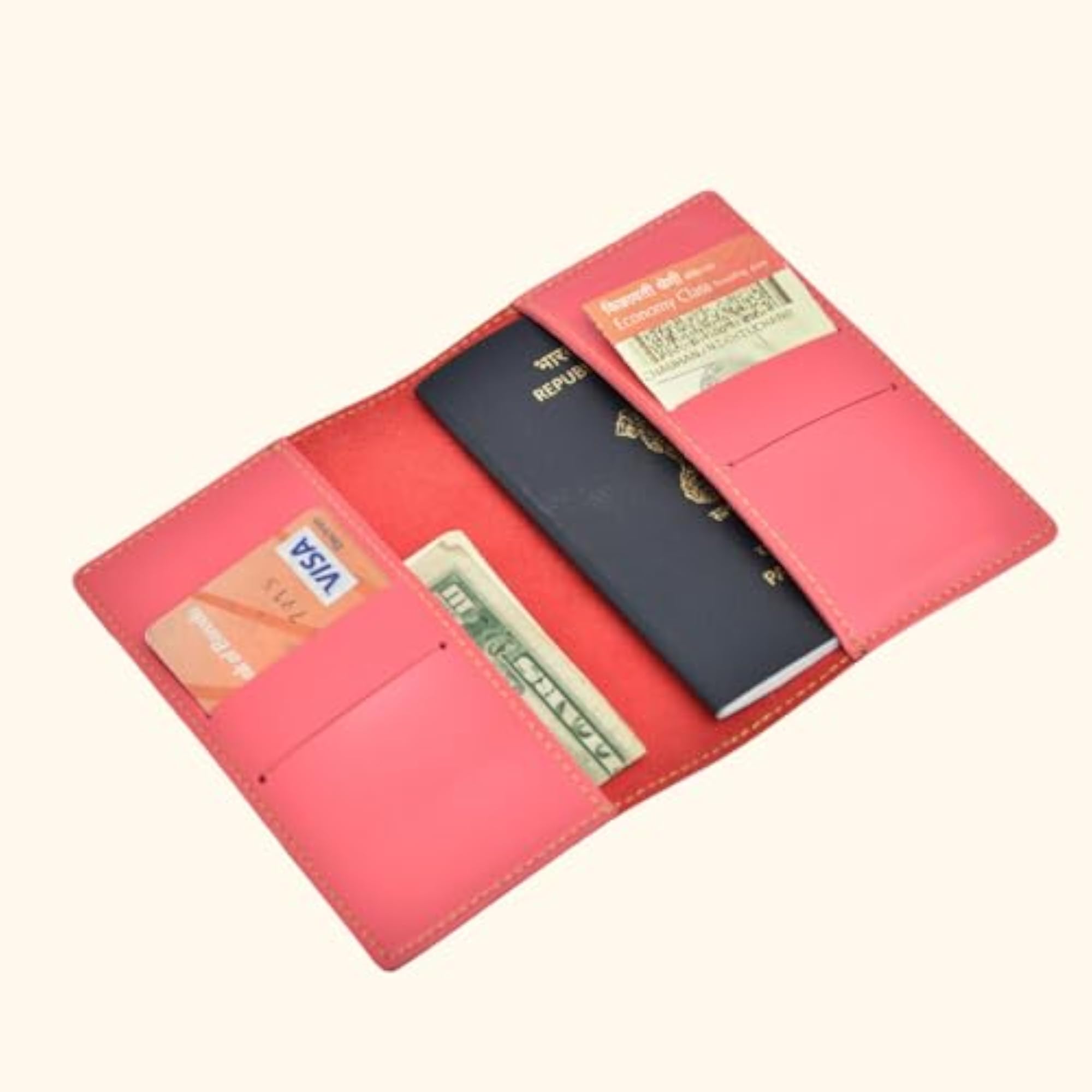 Pack of 2 Slim Design Passport Covers for Couples (Pink)