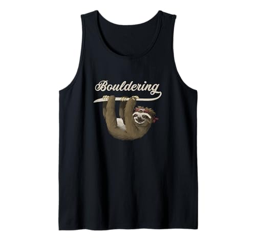 Accessoires d'escalade Débardeur Escalade Bloc Drôle Paresseux Tank Top Classique Sans Manche Noir Unisex S
