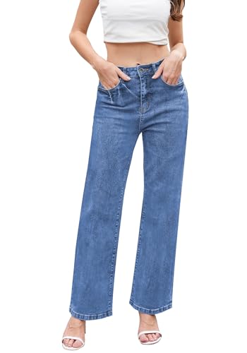 Jeans for Women Trendy High Waisted Straight Jeans Loose Wide Leg Stretchy Denim Pants with Pockets 2025 Fashion3