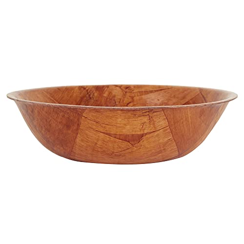 apollo THE HOUSEWARES BRAND Wooden Woven 15cm Fruit Bowl, Small Round Serving Salad and Popcorn Snack Dish, Kitchen Dining Serve Ware, Outdoor and Indoor Party Ware, 15x15x5cm