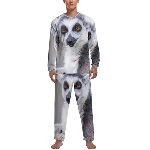 Pantalon vêtements de nuit et haut ensemble de pijama homme manche longue animal