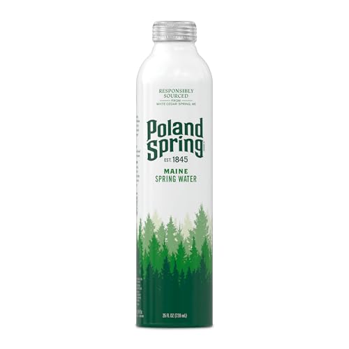 Image of Poland Spring Maine Spring Water Aluminum Bottle - Crisp, Still Bottled Water with Naturally Occurring Minerals & Electrolytes for Taste - Single - 25 fl oz