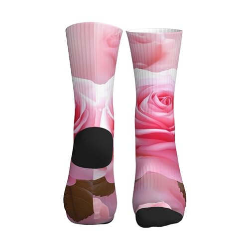 Floral Flower Rose Print Mid-Tube Sports Socks Skin-Friendly, Comfortable, And Breathable For Sports And Daily Wear.2