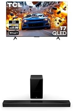 TCL 55-Inch T7 Series (55T7, 2025 Model) 4K QLED with Dolby Vision HDR & Dolby Atmos Smart TV with Google TV + Q75H Q Class 5.1.2 Channel Soundbar with Dolby Atmos
