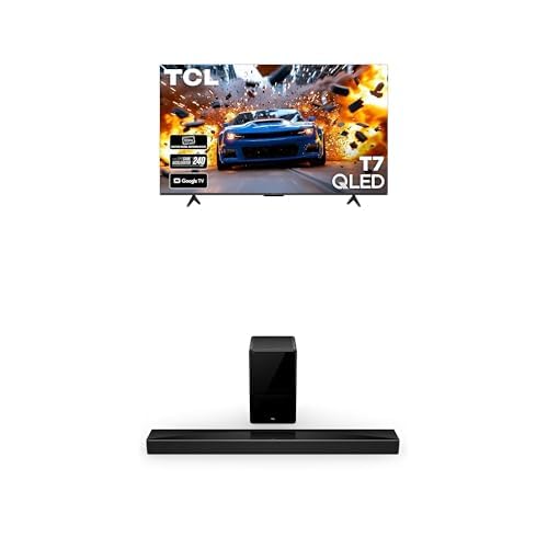 Image of TCL 55-Inch T7 Series (55T7, 2025 Model) 4K QLED with Dolby Vision HDR & Dolby Atmos Smart TV with Google TV + Q75H Q Class 5.1.2 Channel Soundbar with Dolby Atmos