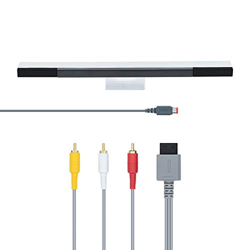 Mcbazel 2 en 1 cable AV y Cabledo Rayo infrarojo Barra de Sensores para consola Nintendo Wii / Wii U