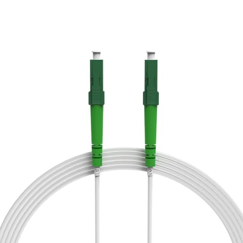 nexinex - 10m weißes Glasfaserkabel LC/APC auf LC/APC Patchkabel | Telekom, Vodafone, 1&1, Fritzbox, etc. kompatibel | LWL Simplex Singlemode OS2 FTTH Glasfaser Lichtwellenleiter...