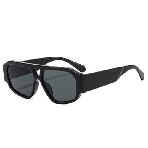 Lunettes de soleil polygonales en métal rétro, finition double pont de haute qualité