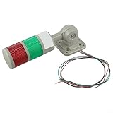 LED Signal Tower Stack Light for Rotatable Base, 110V-220V AC, IP54 Rated, for Industrial Machine Status Indication, Red+Orange+Green+Blue+White(2-Level with Buzzer)