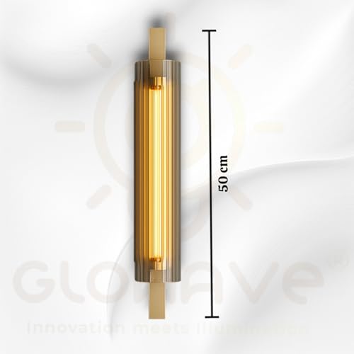 Image of Glowave Golden Acrylic Light Long Cylindrical Wall Lamp Light for Living Room Bedroom Bedside - Tricolour (White, Warm White, Natural White) (552-GD)