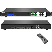 MT-VIKI 4K HDMI Matrix Switch 4X4, 4K@30Hz Rack Mount Switcher & Splitter with Backlit RS232 LAN Port and EDID, Built-in US ADI Chip 4 in 4 Out