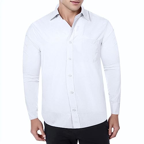Chemise homme bureau anti-transpiration en coton lin léger et confortable