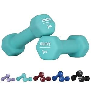 Athleticx Dumbbell Set, (2 Stuks Set, 0,5 kg – 5 kg Dumbbell), Neopreen Dumbbells, Hexagon Dumbells, Gewichten, Fitness Gewichten, Krachttraining, Dumbbells Set