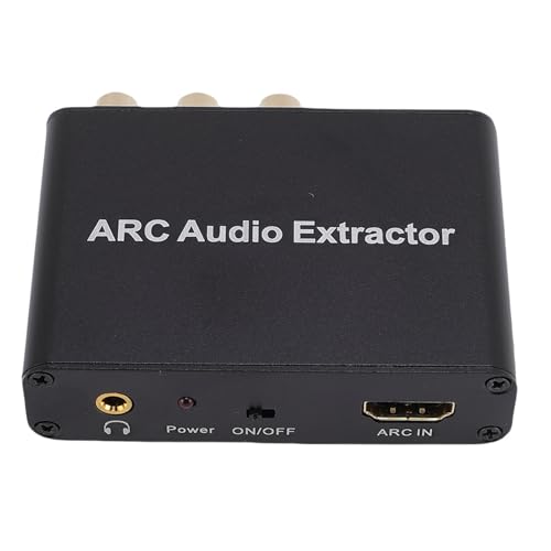 Asixxsix Extractor de ARC, Convertidor Adaptador ARC de 192 KHz con TOSLINK óptico Digital SPDIF Coaxial y Analógico Estéreo de 3,5 Mm, para Amplificador de Altavoz HDTV de Barra de