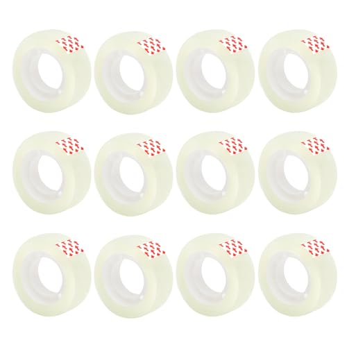 enithElite Clear Tape,Clear Transparent Tape,Gift Wrap Roll,1.8cm X 25m 12 Rolls