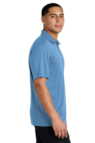 SPORT-TEK Unisex PosiCharge Competitor Polo camisa casual de manga corta con cuello para hombres y mujeres, ajuste atlético para verano para trabajo, golf y tenis, azul Carolina miniatura 2