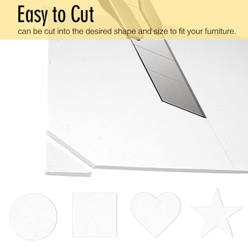 Selbstklebende Schaumstoffplatte Weiß, 6 Stück Moosgummi Polster mit Kleberücken, Eva Schaumstoff Platten, rutschfeste Schaumstoffmatte für Möbel DIY-Projekte Verzierung (250 × 200 × 3 mm)