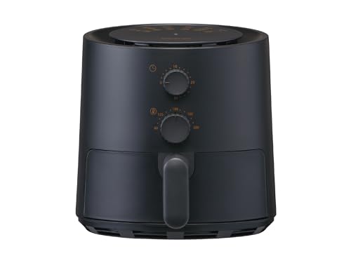 【Amazon.co.jp限定】コイズミ ノンフライヤー 1~2人用 エアフライヤー ミニ 卓上 電気 フライヤー 揚げ物 レシピブック付属 ブラック KNF-0701/K